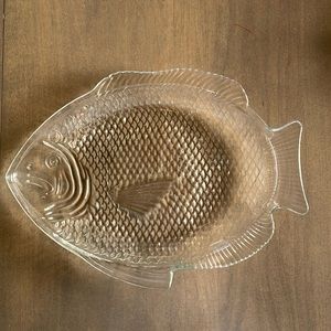 Vintage Clear Glass Fish Dish